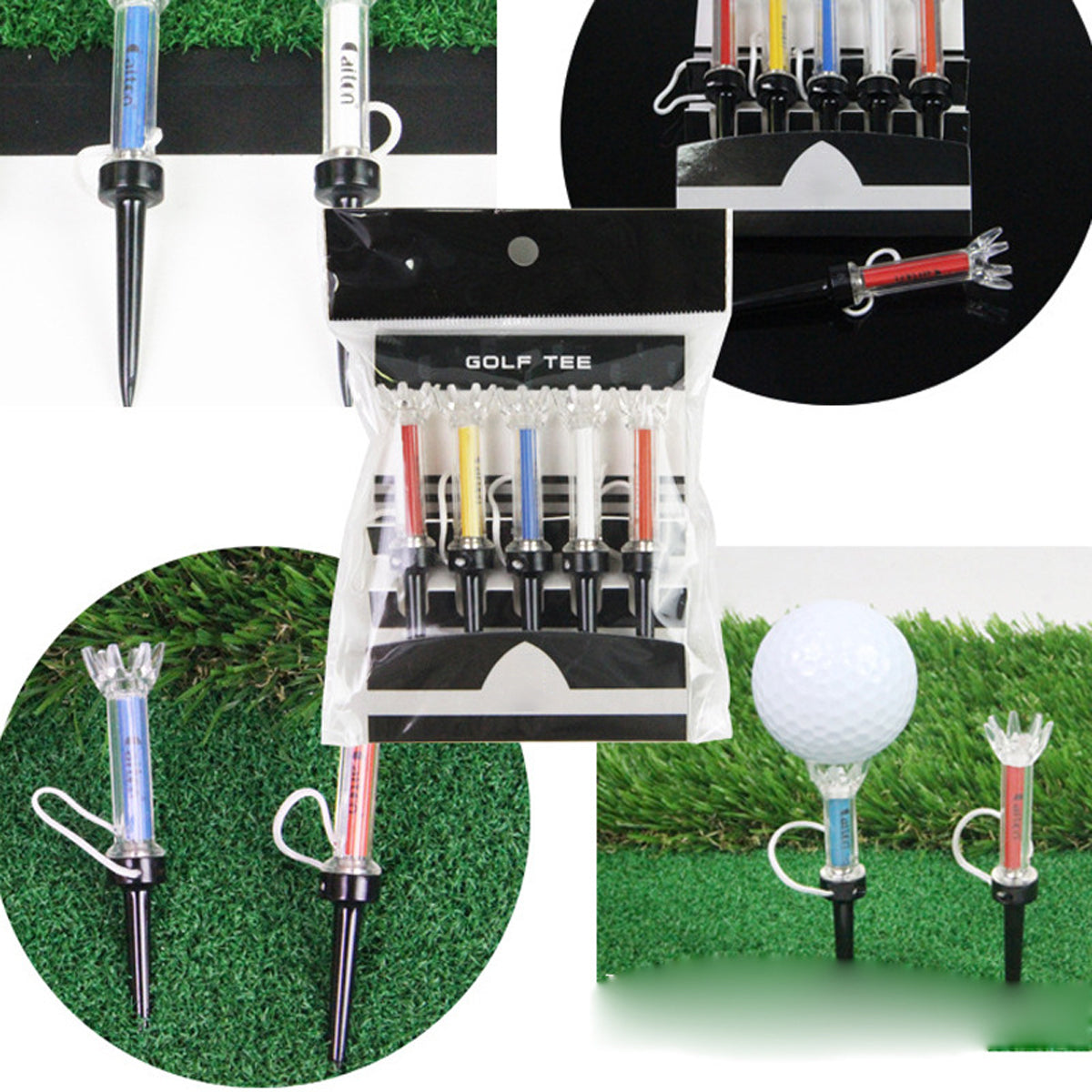 10pcs Golf Ball Tee Portable Frictionless Human-shaped Golf Ball Holder  Plastic