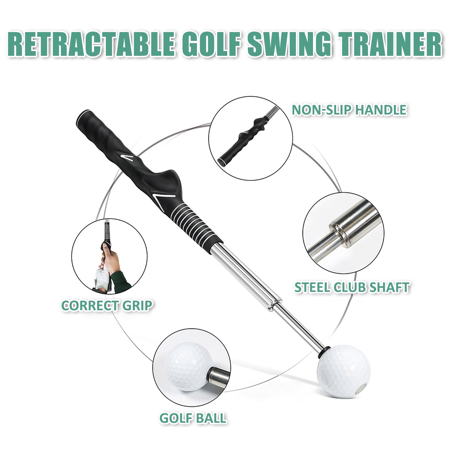 Telescopic Golf Swing Trainer – Flexible Club for Practice