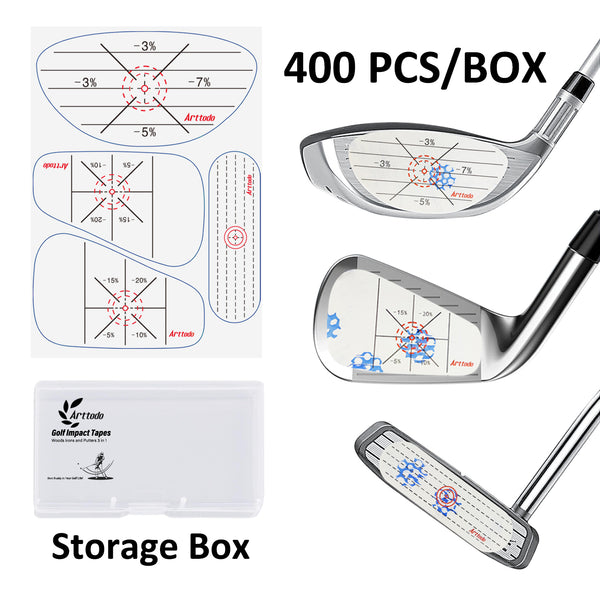 Golf Impact Tape Woods, Irons, Putter 3 in 1, Driver Chipping Putting Training Aids