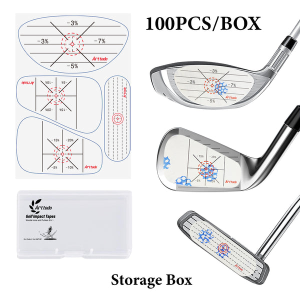 Golf Impact Tape Woods, Irons, Putter 3 in 1, Driver Chipping Putting Training Aids