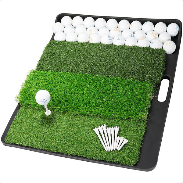 Golf Practice Mat Hitting Mat with Golf Ball Tray