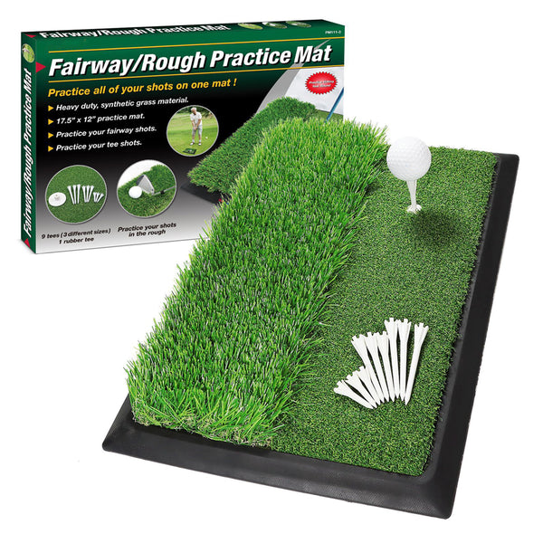 Golf Hitting Mat, Artificial Turf Golf Swing Mat 2-in-1