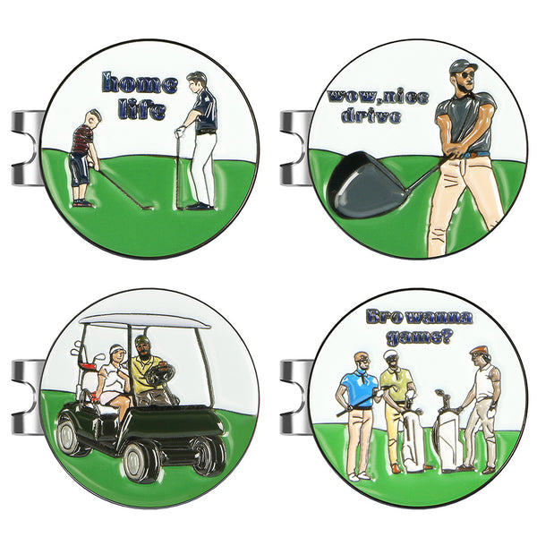 Golf Ball Marker Hat Clips with Enamel Magnetic