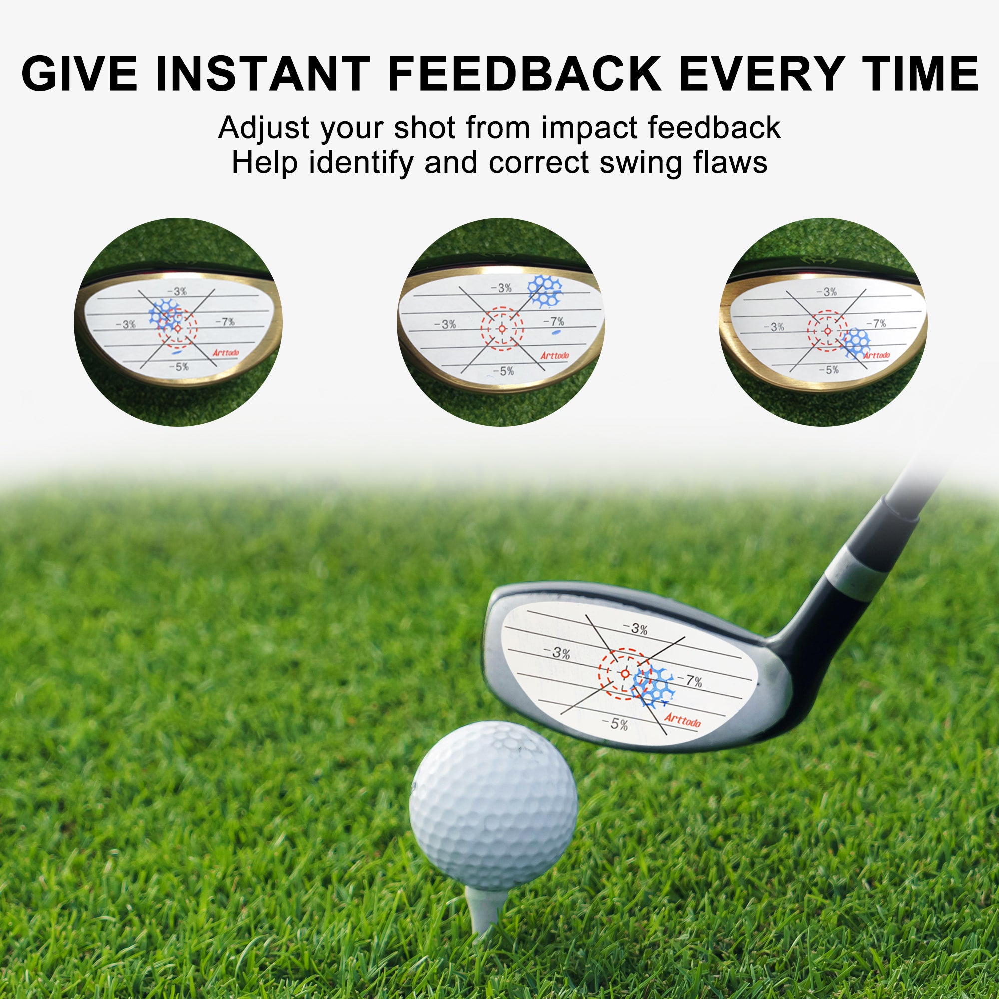 Golf Impact Tape Stickers | Sweet Spot & Consistency Training Aid