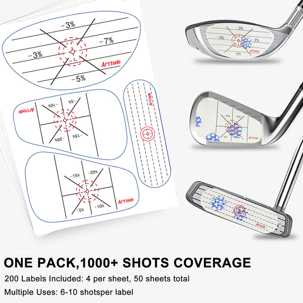 Arttodo Golf Impact Tape - Sweet Spot Trainer & Consistency Analyzer