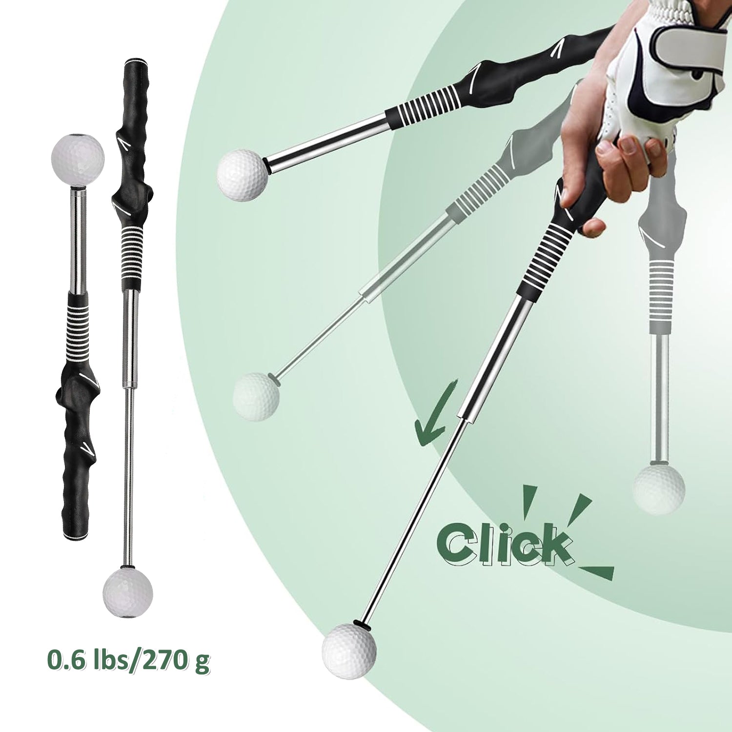 Telescopic Golf Swing Trainer – Flexible Club for Practice